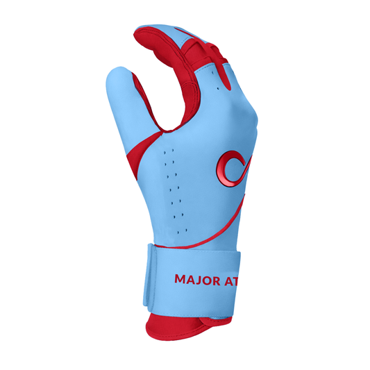 Original Series – Powder Blue & Red Long Cuff Pro Premium (100% 0.9mm AAA-Grade African Goat® Leather)