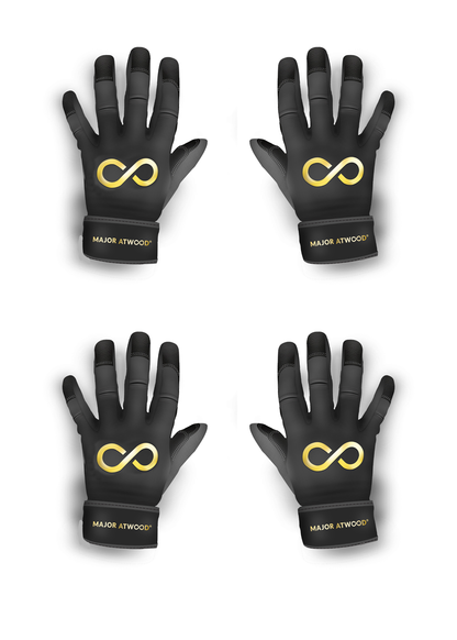 Major Atwood 2-Pair Pack (4 Gloves Total) - AA-Grade 0.9mm African Goat® Palm – Short Cuff Mesh Back