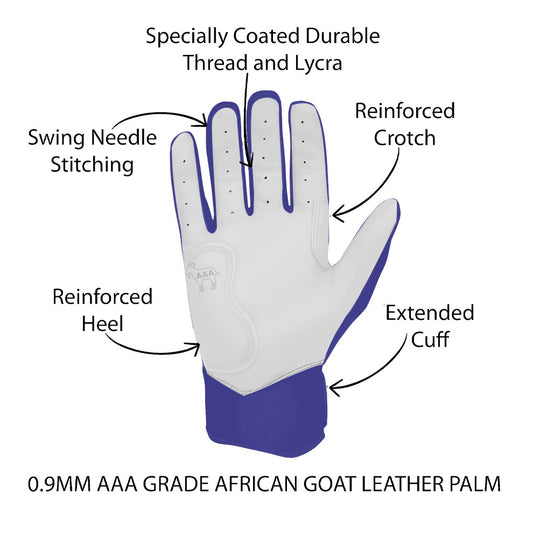 Original Series – Navy & White Short Cuff Pro (100% 0.9mm AAA-Grade African Goat® Leather)