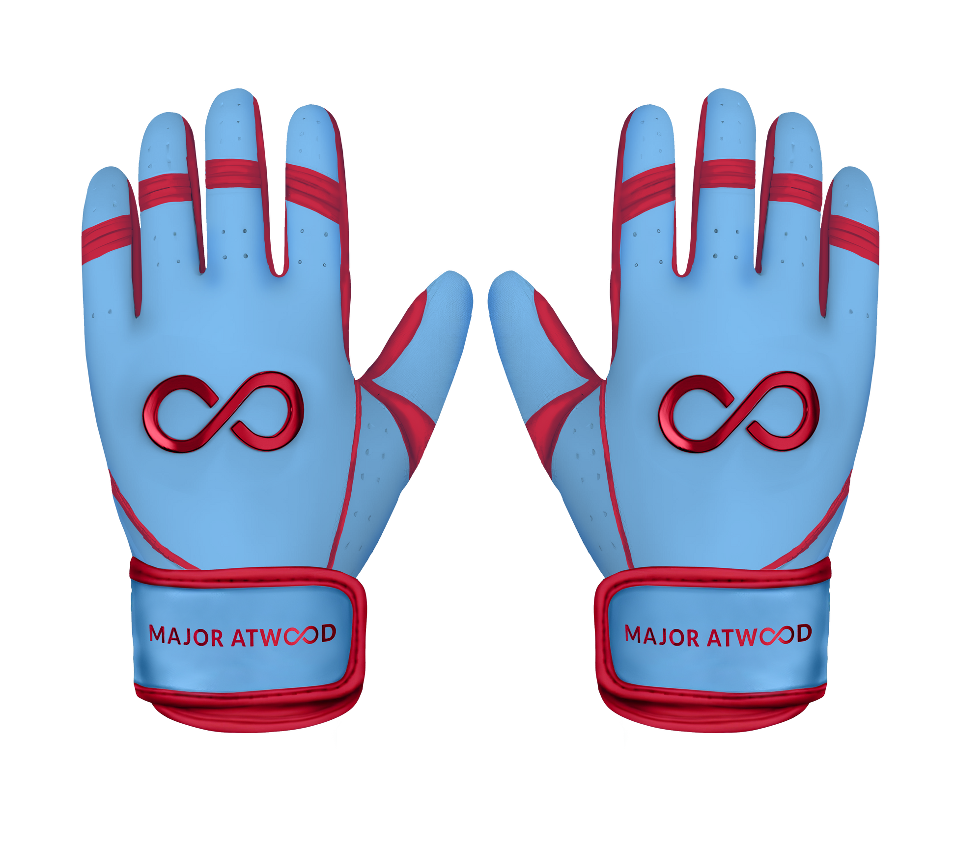 Original Series – Powder Blue & Red Short Cuff Pro (100% 0.9mm AAA-Grade African Goat® Leather)