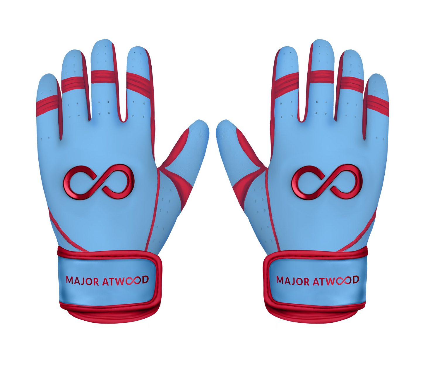 Original Series – Powder Blue & Red Short Cuff Pro (100% 0.9mm AAA-Grade African Goat® Leather)