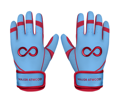 Original Series – Powder Blue & Red Short Cuff Pro (100% 0.9mm AAA-Grade African Goat® Leather)