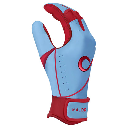 Original Series – Powder Blue & Red Short Cuff Pro (100% 0.9mm AAA-Grade African Goat® Leather)