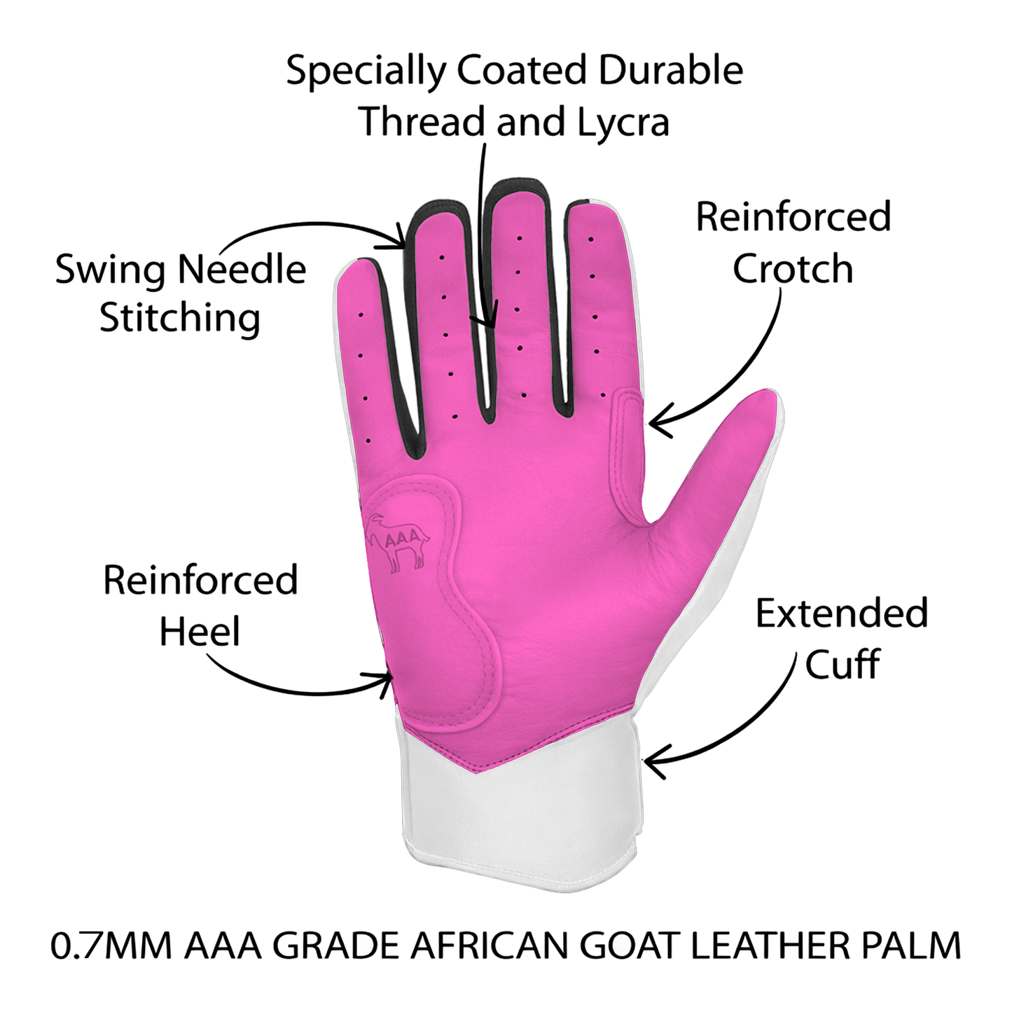 In-My-Belly Series – Strawberry Milkshake Short Cuff Pro Premium (100% 0.7mm AAA-Grade African Goat® Leather)