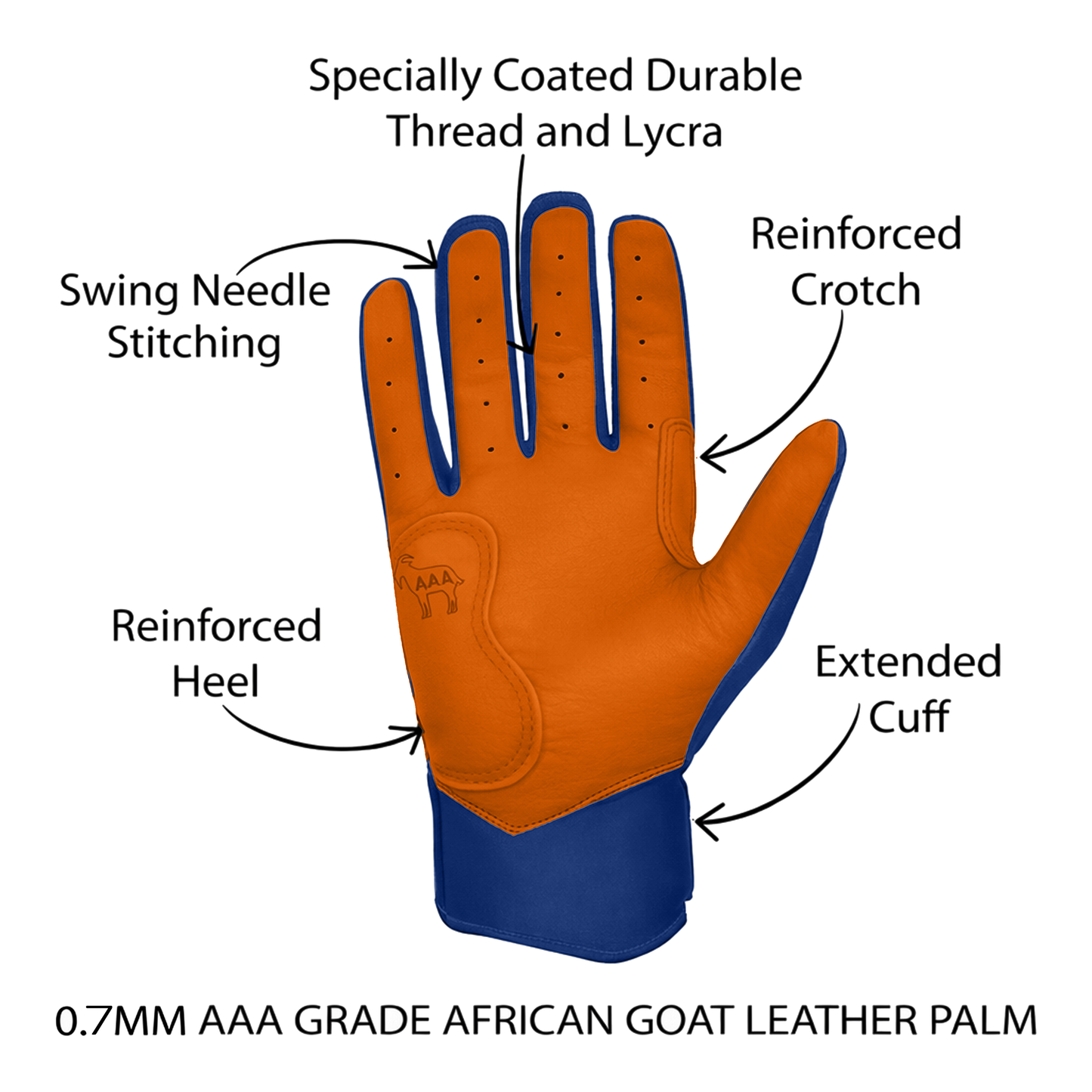 Original Series – Royal Short Cuff Pro (100% 0.9mm AAA-Grade African Goat® Leather)